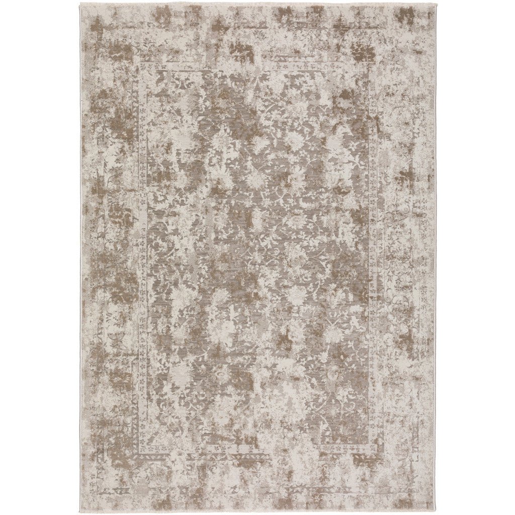 9 X 13 Brown Oriental Area Rug With Fringe Image 3