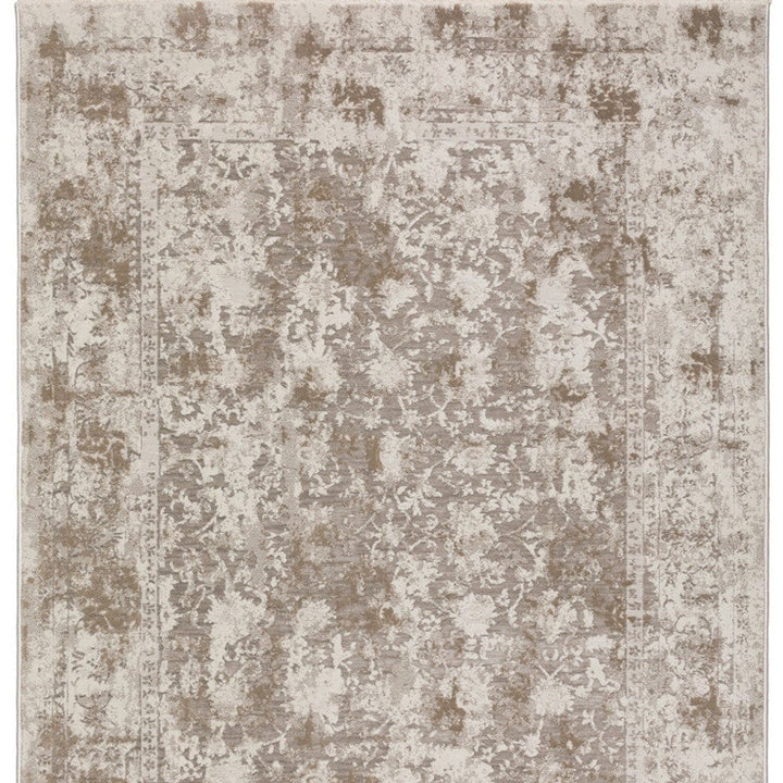 9 X 13 Brown Oriental Area Rug With Fringe Image 8