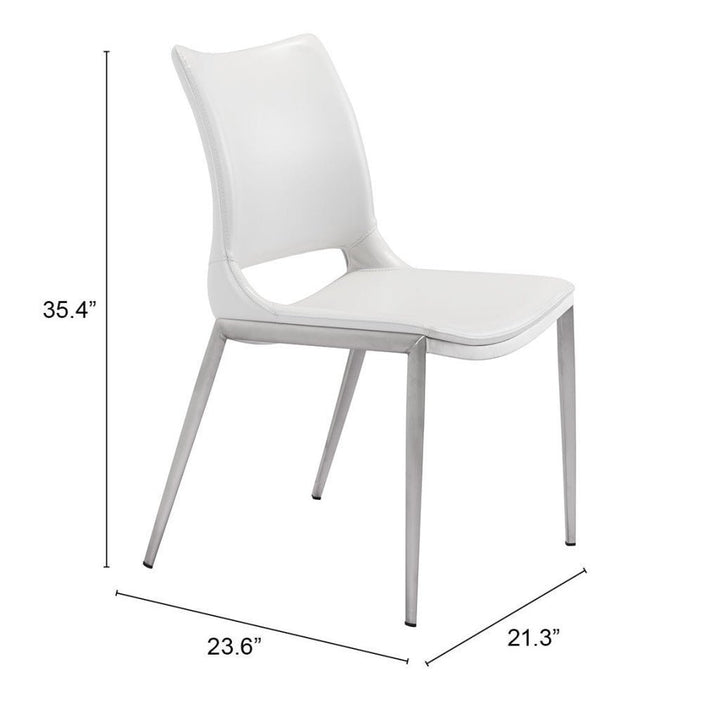 Cradle White Faux Leather Side or Dining Chairs Set of 2 Image 5