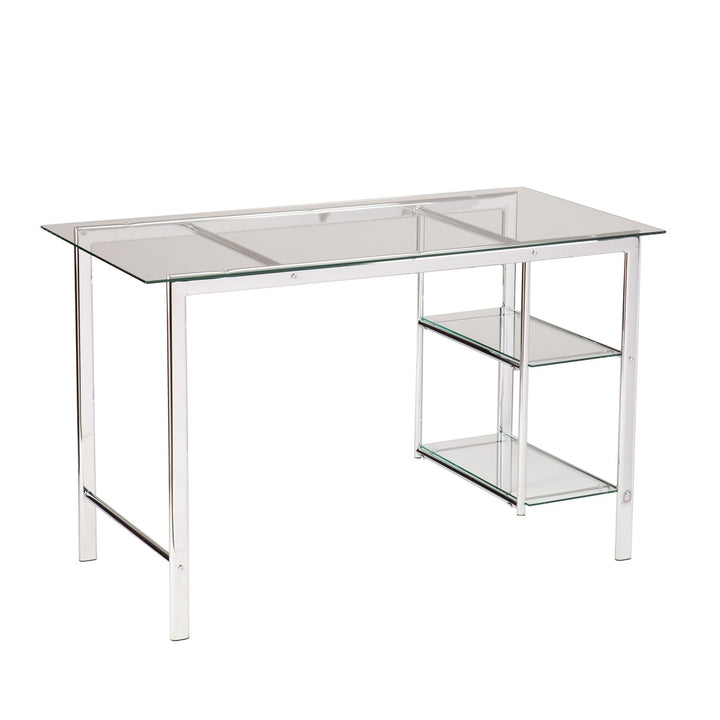 Clear and Chrome Glass Writing Desk Image 5