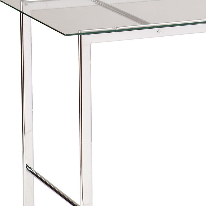 Clear and Chrome Glass Writing Desk Image 8