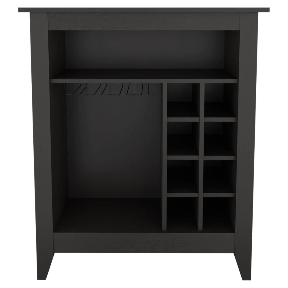 Black Bar Cart With Wine Storage Image 3