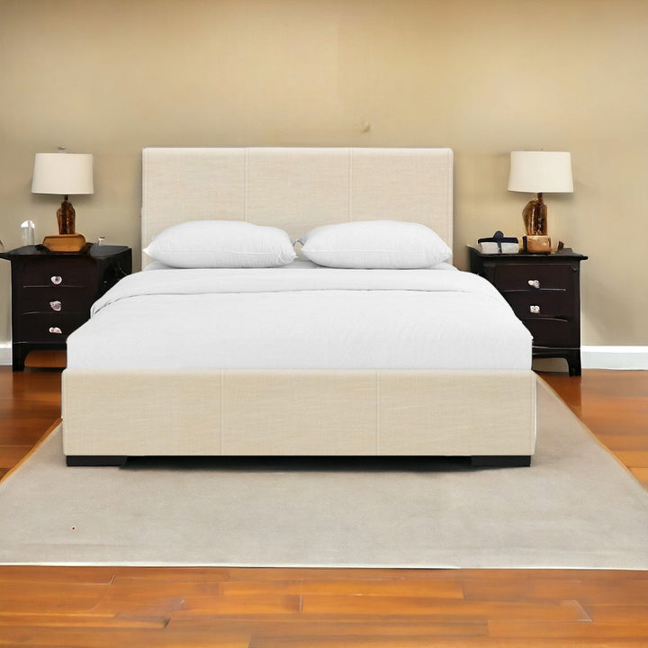 Black Upholstered Queen Platform Bed Image 8