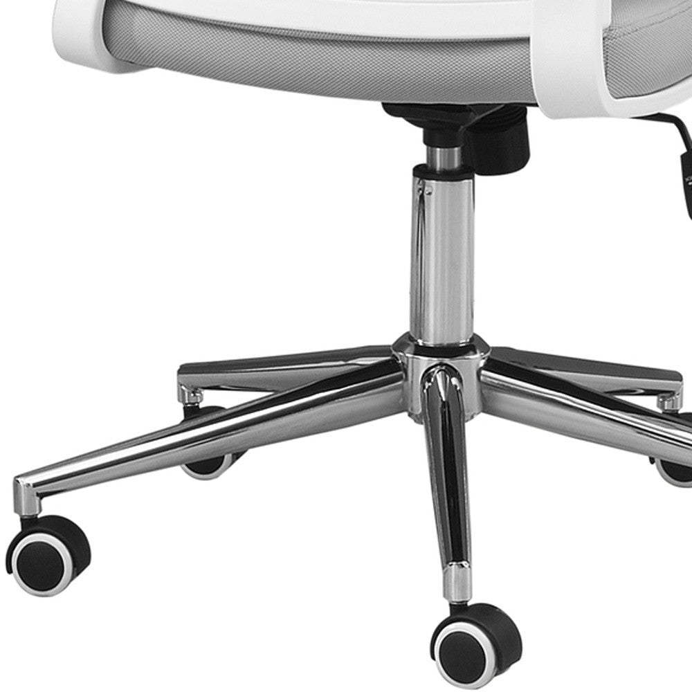 Gray Fabric Seat Swivel Adjustable Executive Chair Fabric Back Plastic Frame Image 4