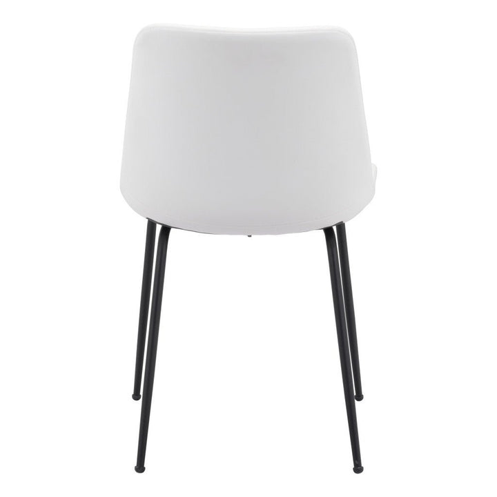 Set of Two White and Black Top Shelf Modern Rugged Dining Chairs Image 7