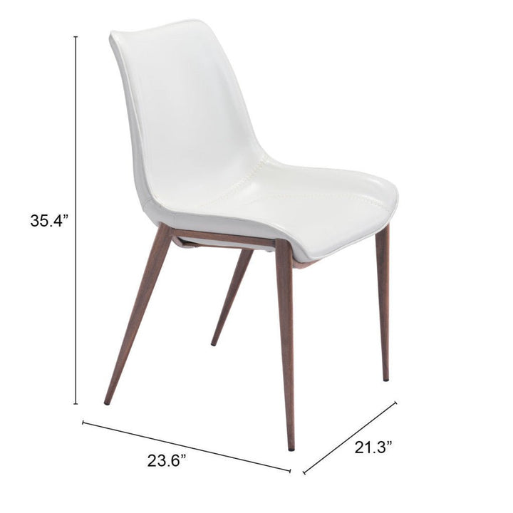 Stich White Faux Leather Side or Dining Chairs Set of 2 Chairs Image 8