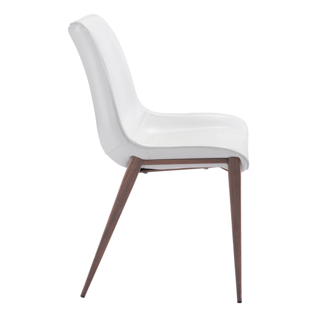 Stich White Faux Leather Side or Dining Chairs Set of 2 Chairs Image 9