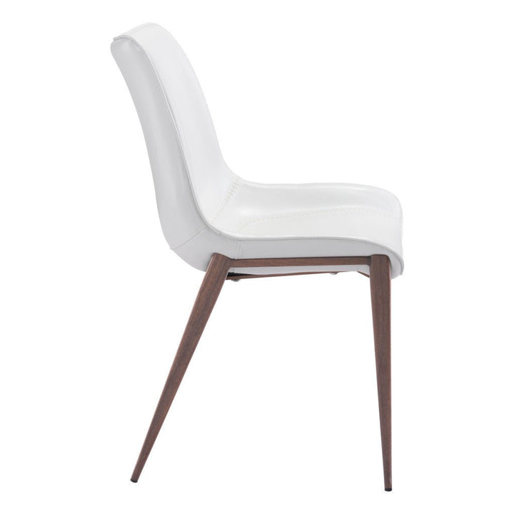 Stich White Faux Leather Side or Dining Chairs Set of 2 Chairs Image 9