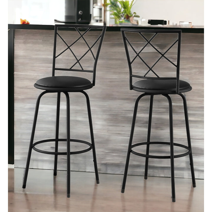 Set of Two 28 " Black Metal Bar Chairs Image 5