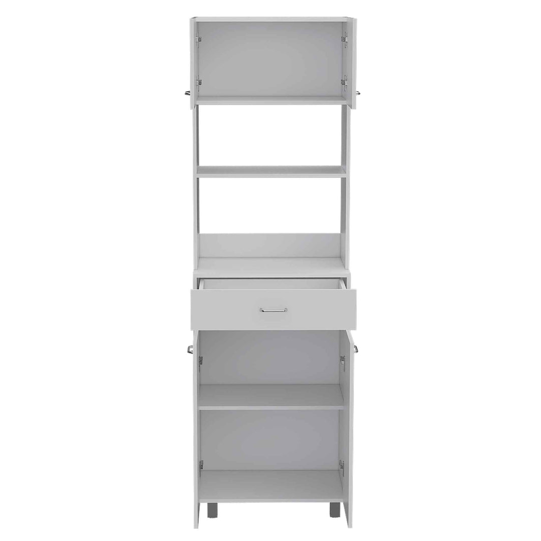 White Tall Pantry Cabinet with Two Storage Shelves Image 2