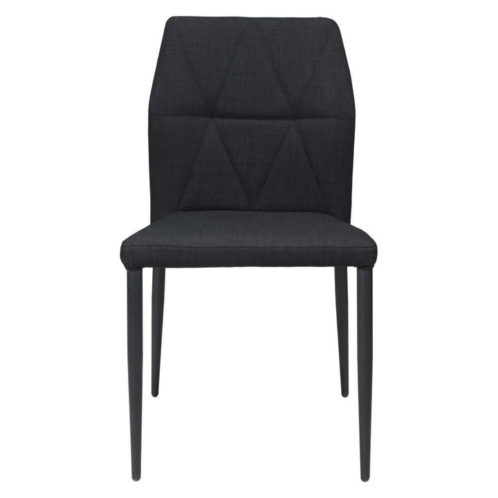 Set of Four Tufted Black Upholstered Fabric Dining Side Chairs Image 5