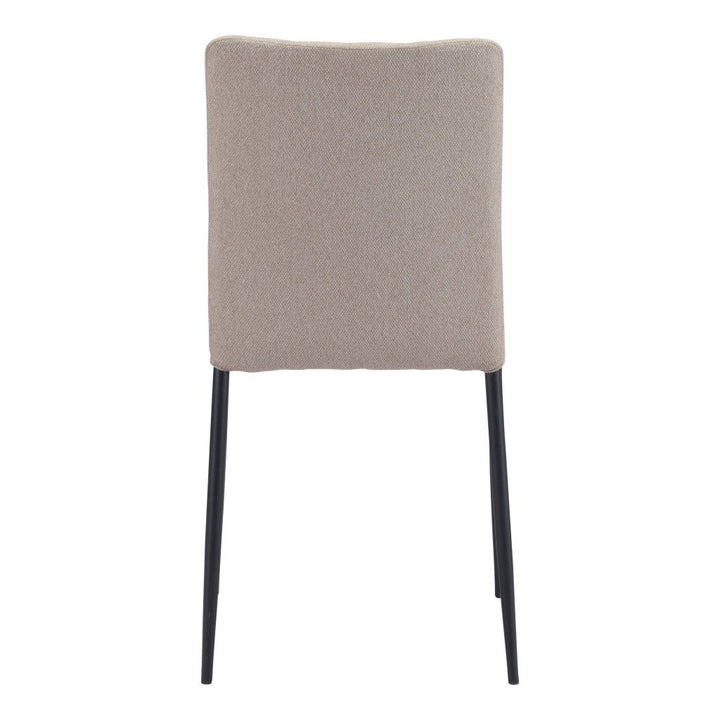 Set of Two Beige And Black Upholstered Fabric Dining Side Chairs Image 6