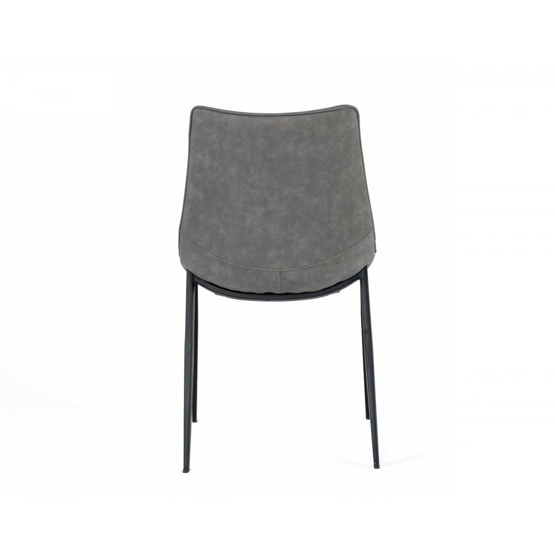 Set of Two Gray Faux Leather Dining Chairs Image 5