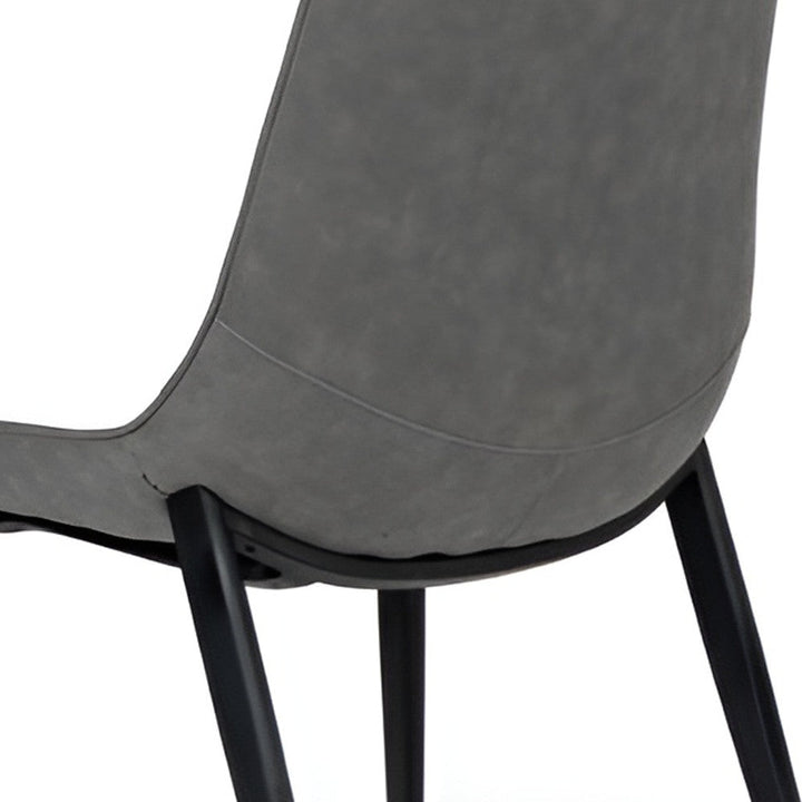 Set of Two Gray Faux Leather Dining Chairs Image 9