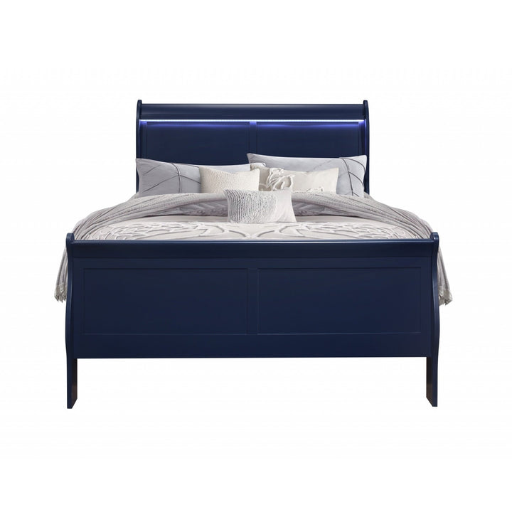 Solid Wood Standard Upholstered Bed Image 1