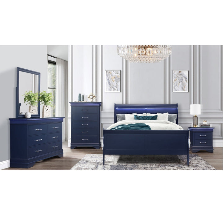 Solid Wood Standard Upholstered Bed Image 4