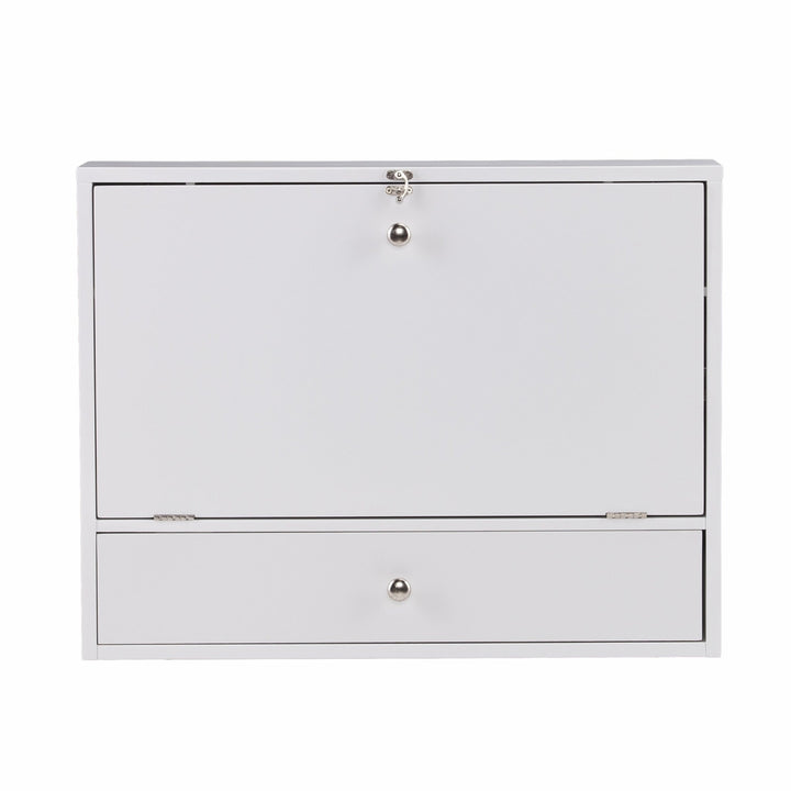 White Wall Mount Folding Desk Image 4