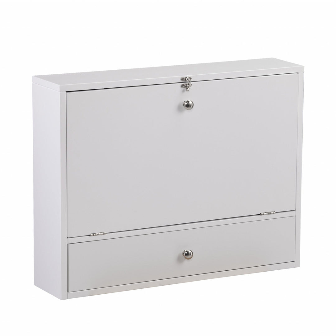 White Wall Mount Folding Desk Image 5