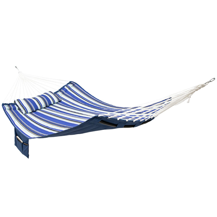 Sunnydaze Metal Spreader Bar Hammock with Pillow - Catalina Beach Image 8