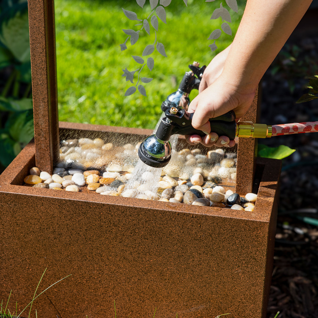 Sunnydaze Wisteria Vines Zinc Outdoor Water Fountain with LEDs - 47.25" Image 8