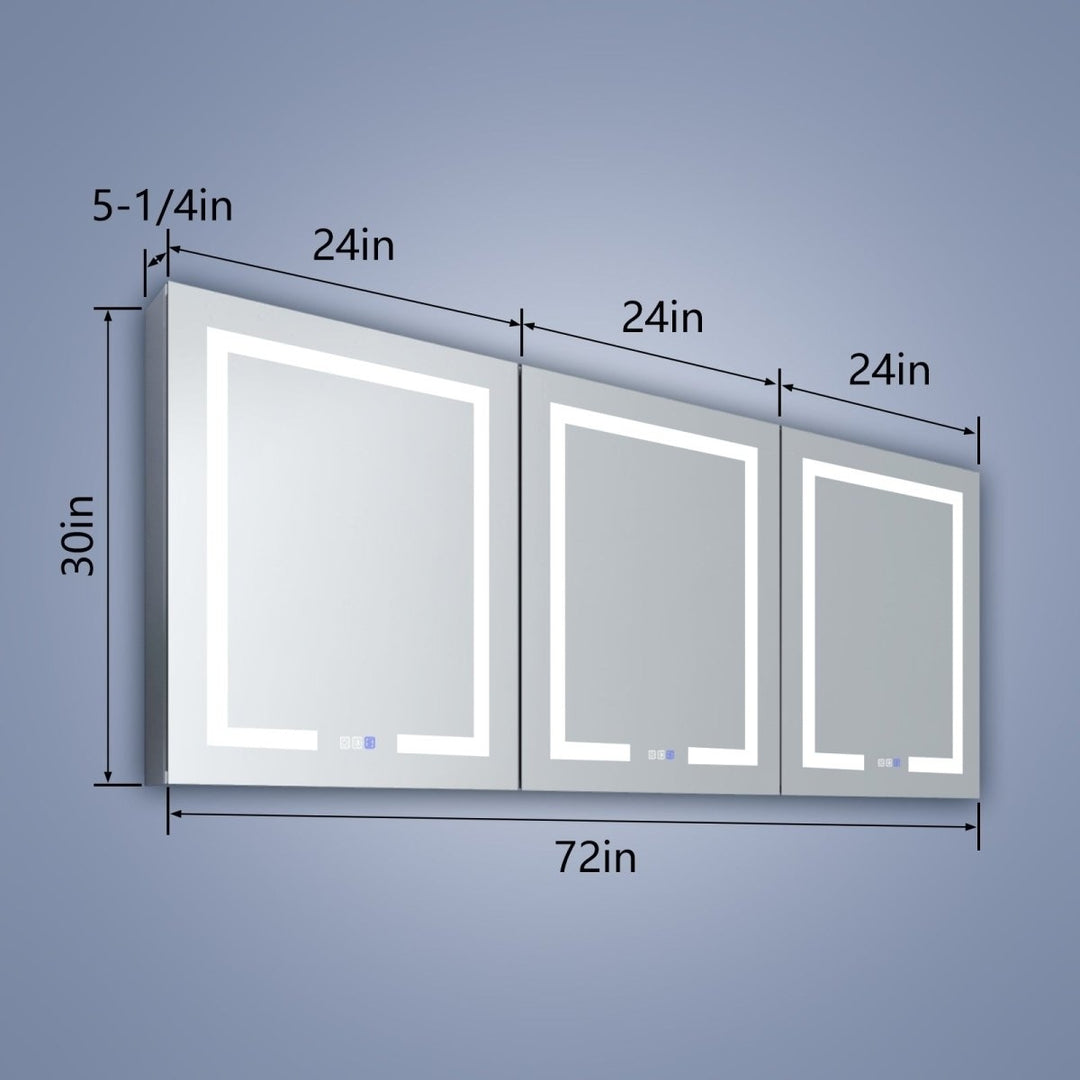 Boost-M1 72" LED Lighted Medicine Cabinet with Mirror and Adjustable Shelves Image 2