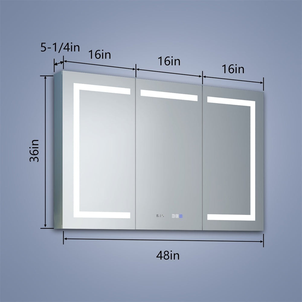 Boost-M2 48" W x 36" H Bathroom Light Medicine Cabinets with Vanity Mirror Recessed or Surface Image 2