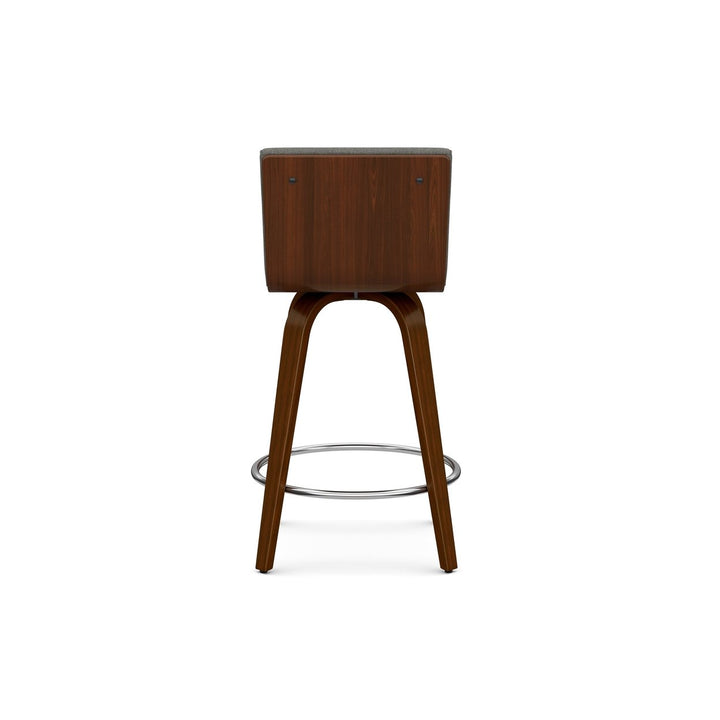 Roland Swivel Counter Height Stool Linen Upholstered Wood 360-Degree Chair Image 5