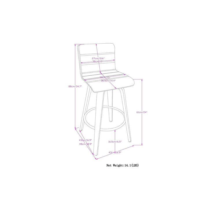 Roland Swivel Counter Height Stool Linen Upholstered Wood 360-Degree Chair Image 11