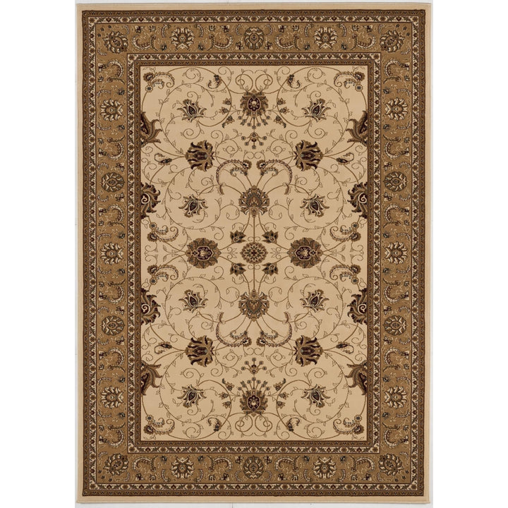 10 x 13 Beige and Brown Oriental Washable Non Skid Area Rug Image 1