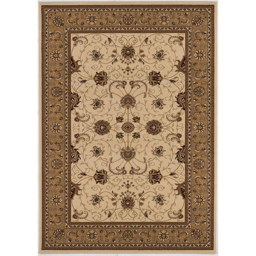 10 x 13 Beige and Brown Oriental Washable Non Skid Area Rug Image 1