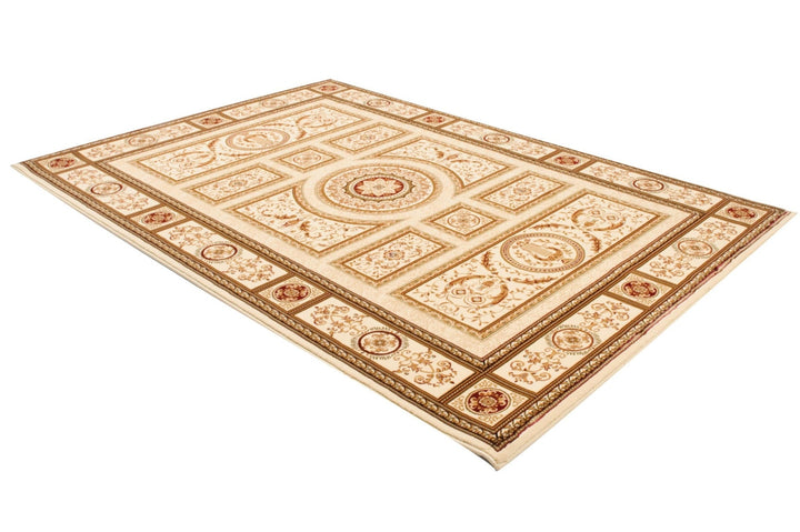 10 x 13 Beige and Ivory Oriental Washable Non Skid Area Rug Image 2