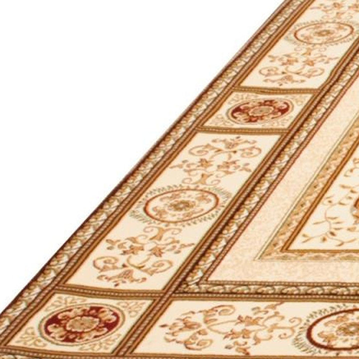 10 x 13 Beige and Ivory Oriental Washable Non Skid Area Rug Image 7