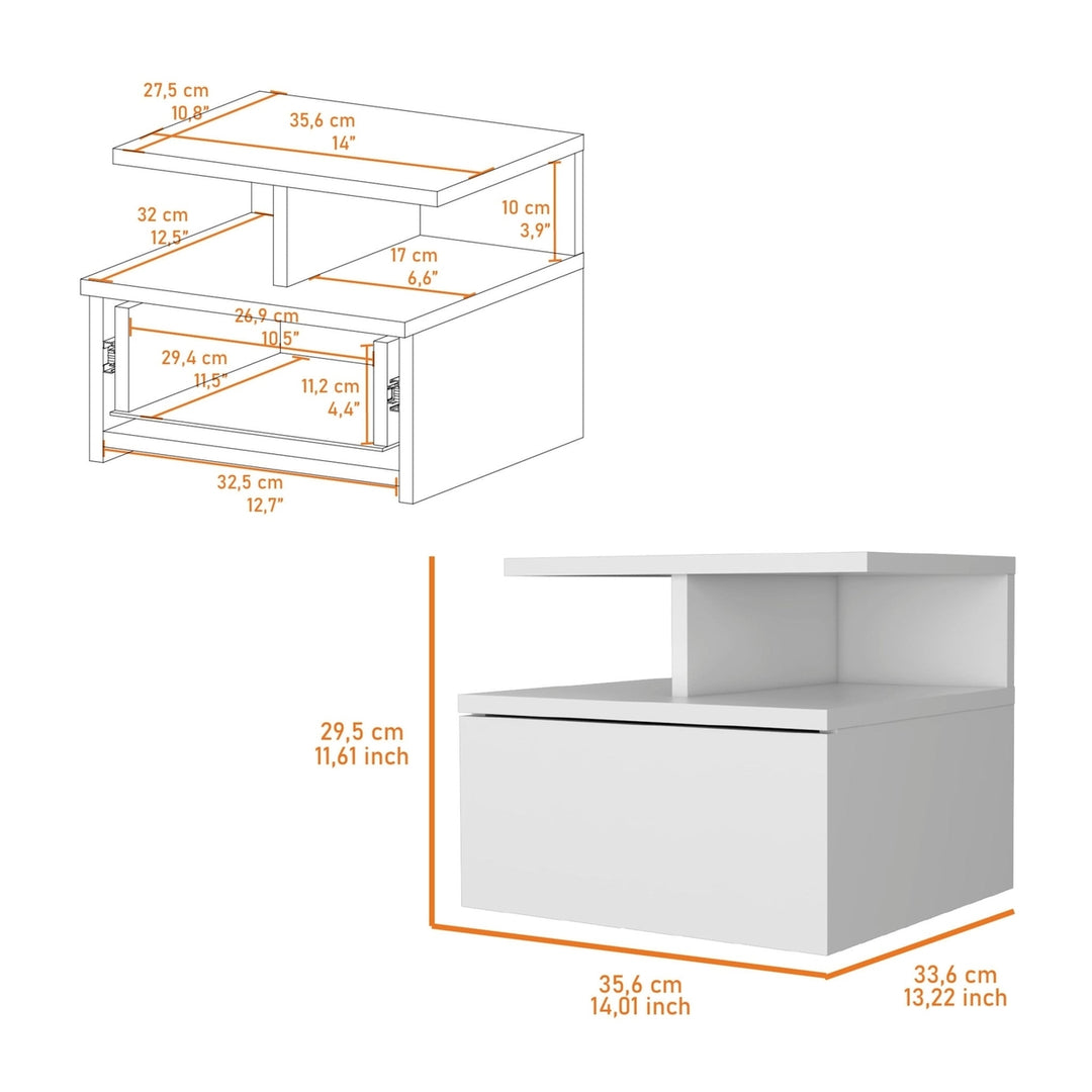 14" Rectangular One Drawer 0 With Manufactured Wood Top Image 4