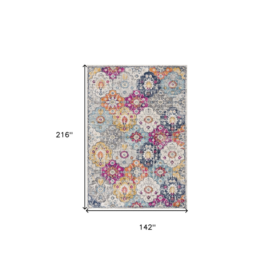 12 X 18 Rust Floral Washable Non Skid Area Rug Image 1