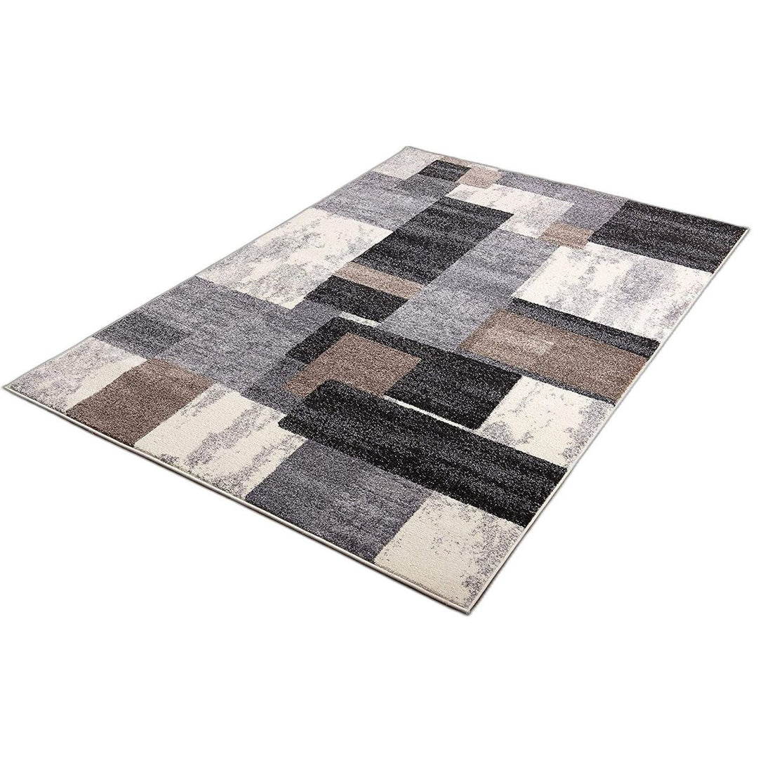 13 Runner Brown Geometric Power Loom Runner Rug Image 1