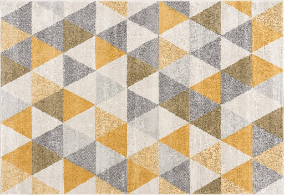 12 X 18 Yellow Geometric Washable Non Skid Area Rug Image 8