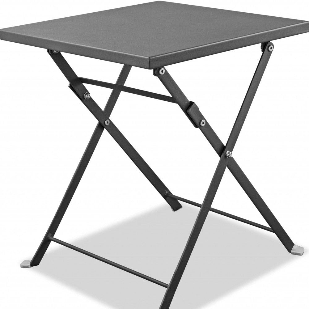 18" Gray Stainless Steel Square End Table Image 5