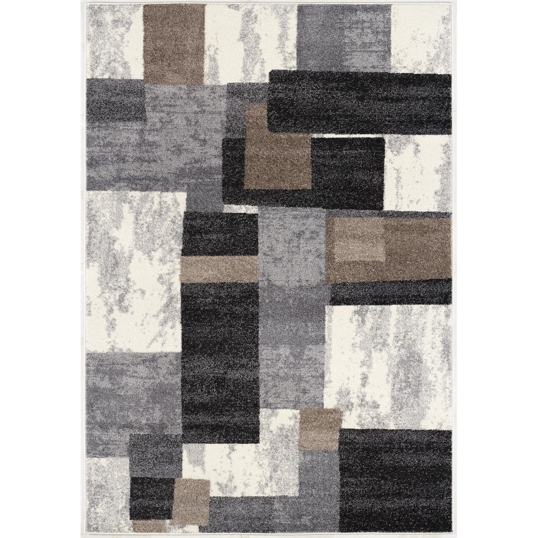 13 Runner Brown Geometric Power Loom Runner Rug Image 12