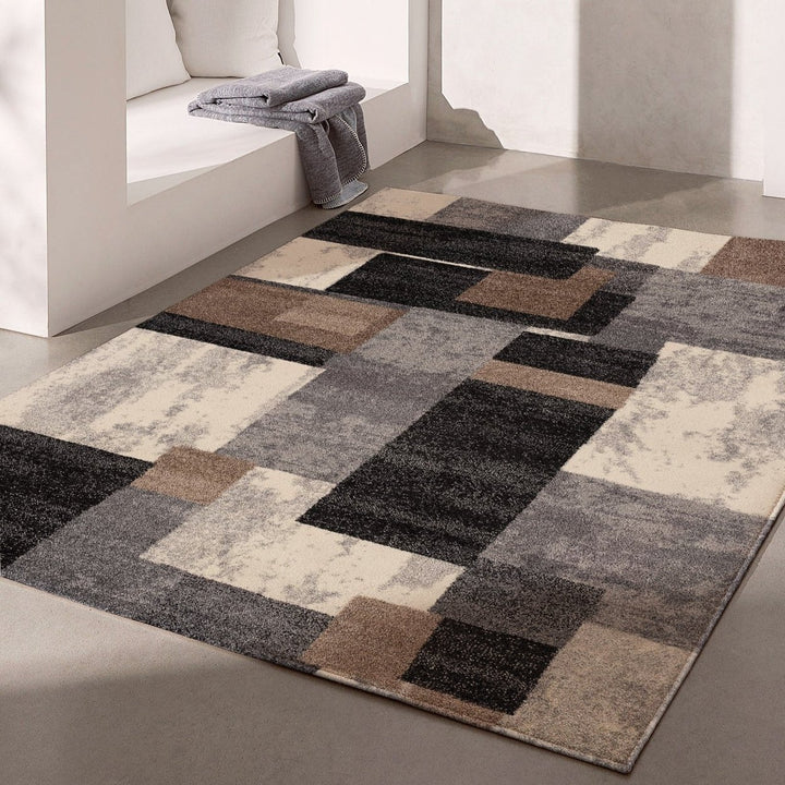 2 X 15 Brown Geometric Power Loom Stain Resistant Area Rug Image 11