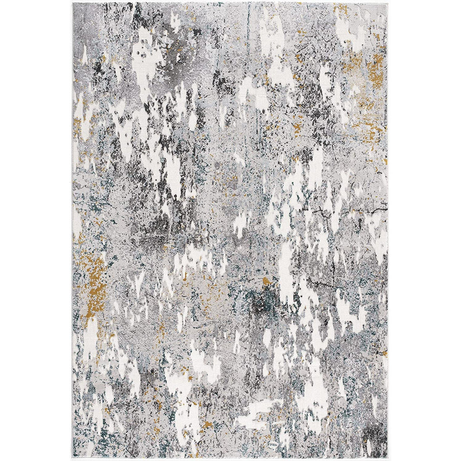 2 X 8 Grey And White Abstract Power Loom Stain Resistant Area Rug Image 1