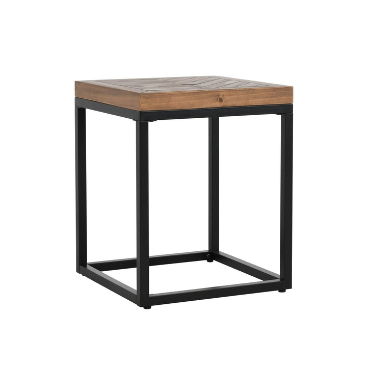 22" Black And Brown Solid Wood End Table Image 1