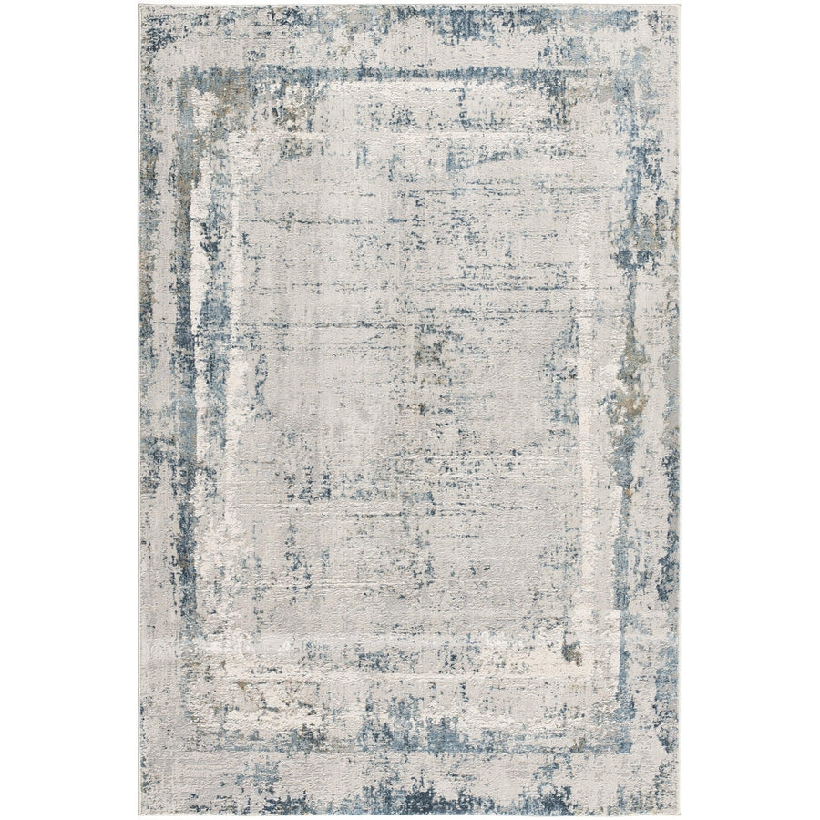 20 Runner Blue and Gray Abstract Washable Non Skid Area Rug Image 1