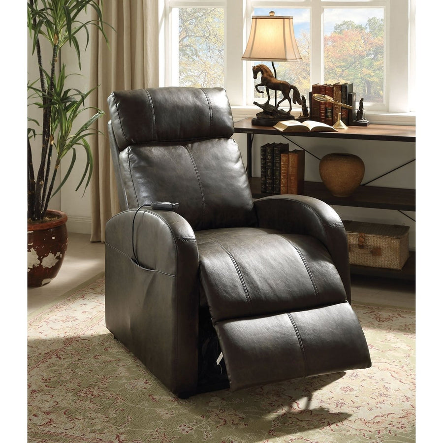 Faux Leather Power Motion Lift Recliner In Red Image 1