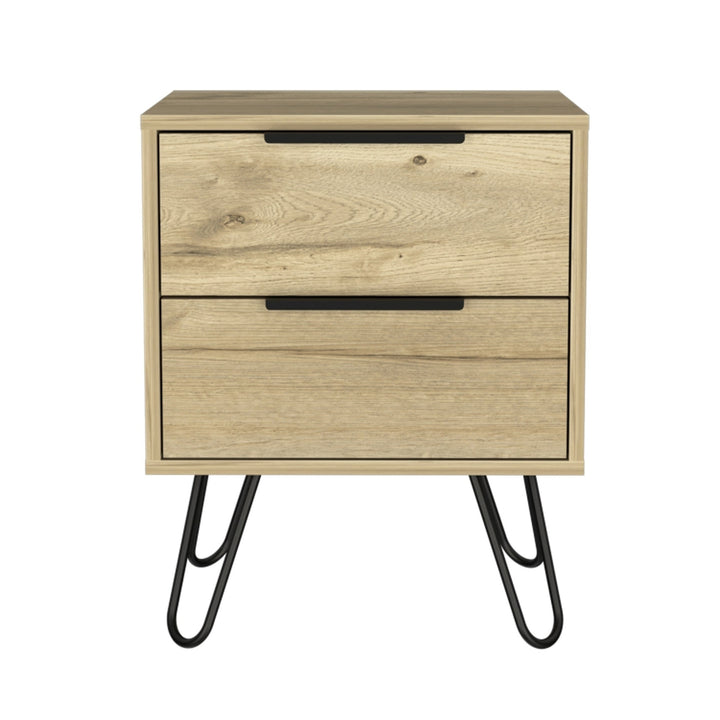 22" Light Oak Two Drawer Nightstand Image 1