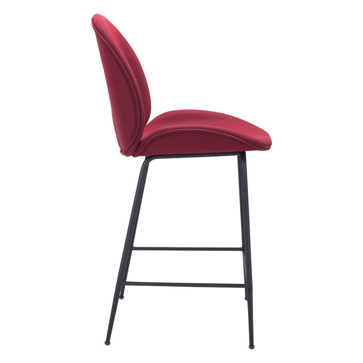 26" Red And Black Steel Low Back Counter Height Bar Chair Image 9