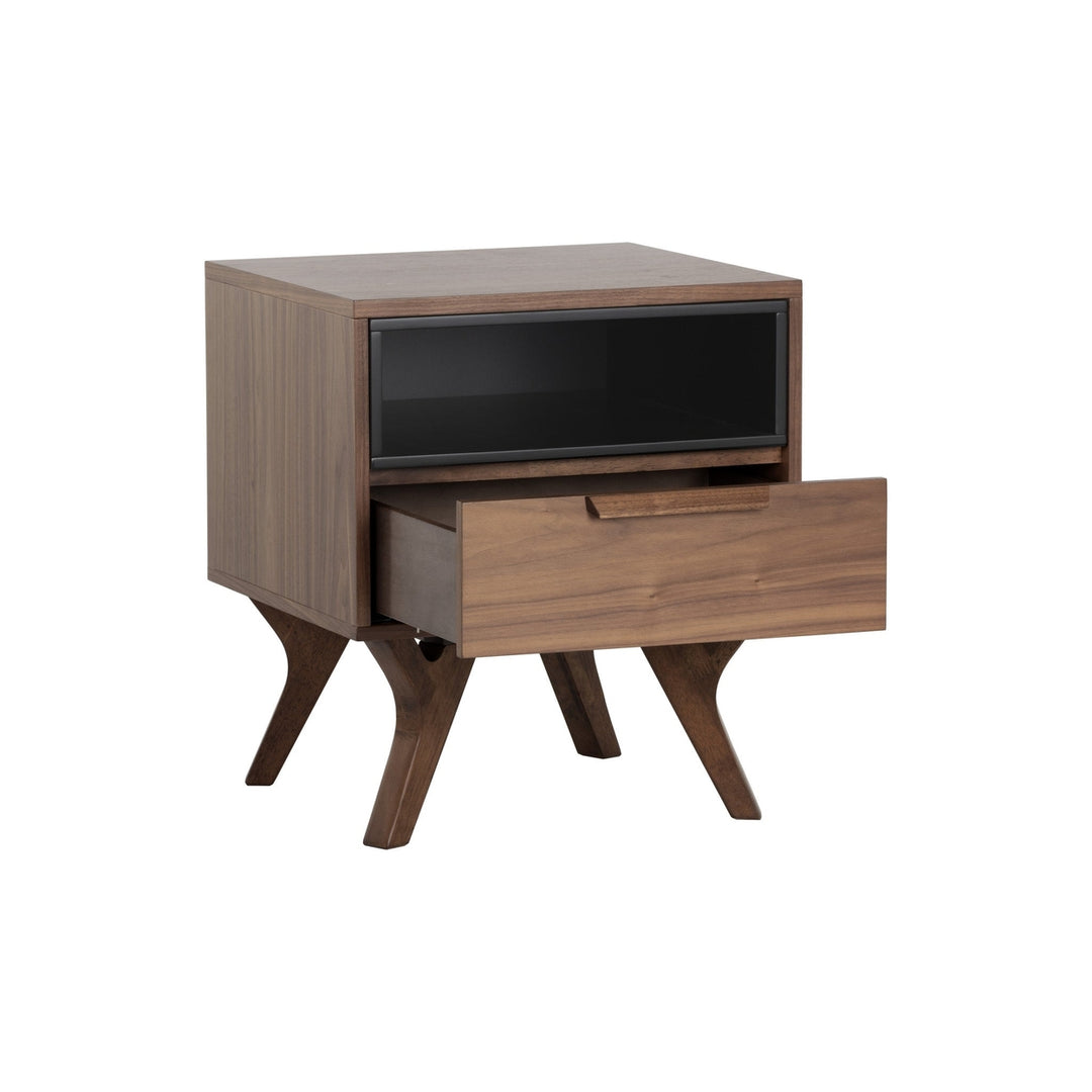 23" Brown Wood One Drawer Nightstand Image 3