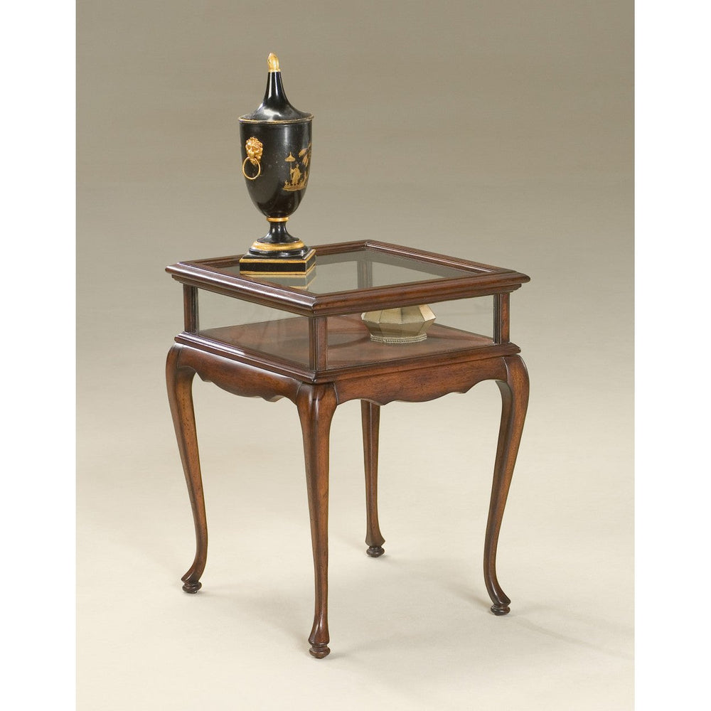 25" Dark Brown Glass Rectangular End Table Image 2