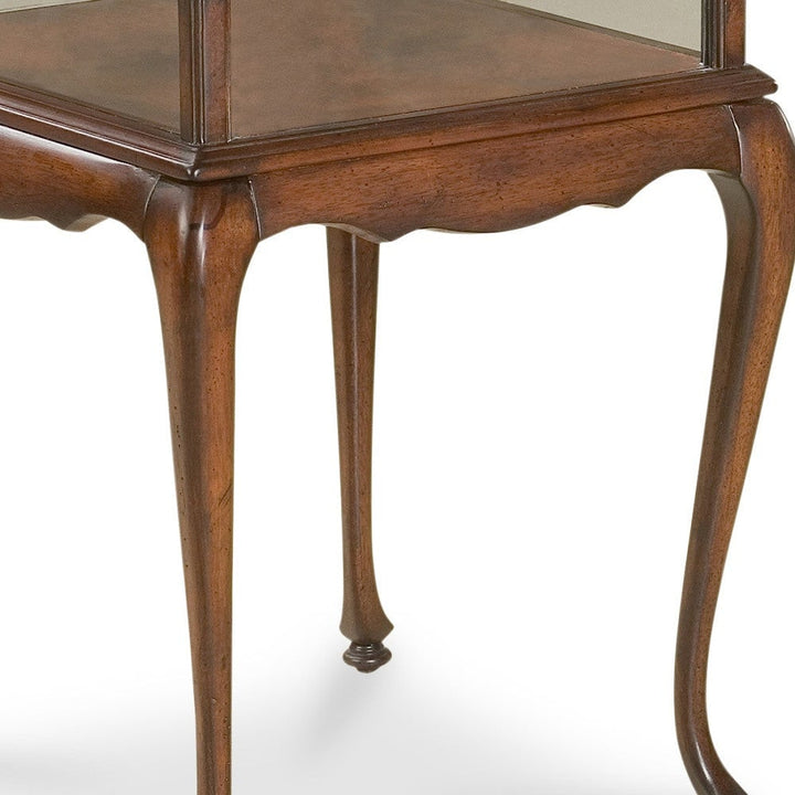 25" Dark Brown Glass Rectangular End Table Image 4