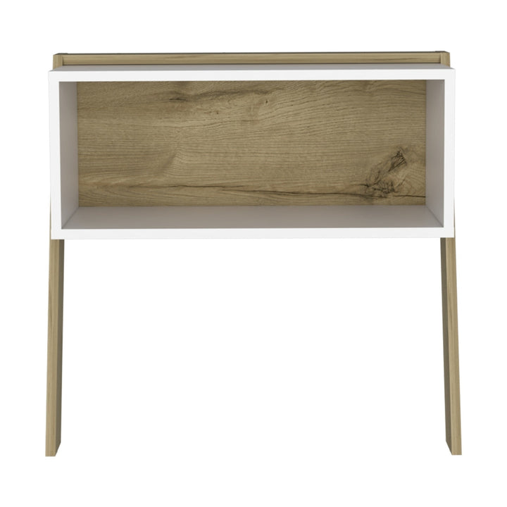 24" Light Oak and White Nightstand Image 1