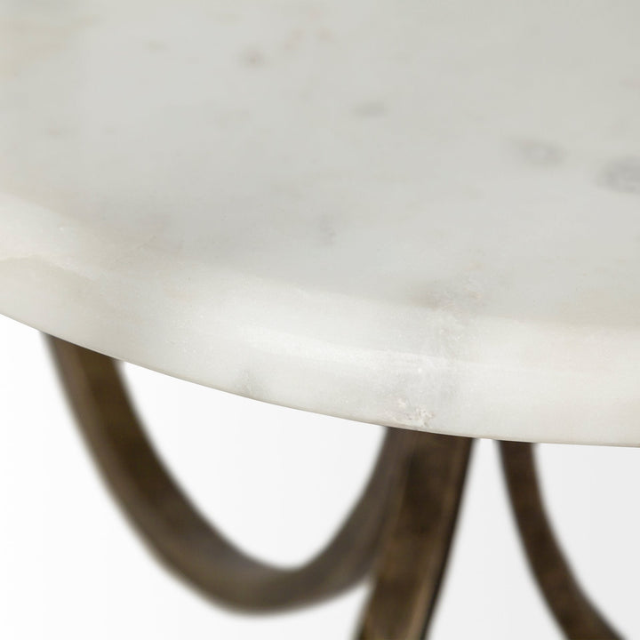 24" White Glass Round End Table Image 4